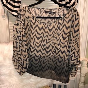 Black & Tan Chevron Blouse